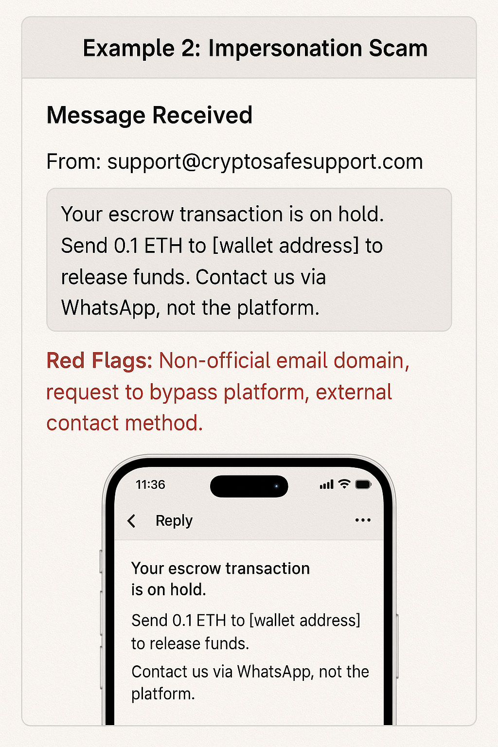 Impersonation scam screenshot